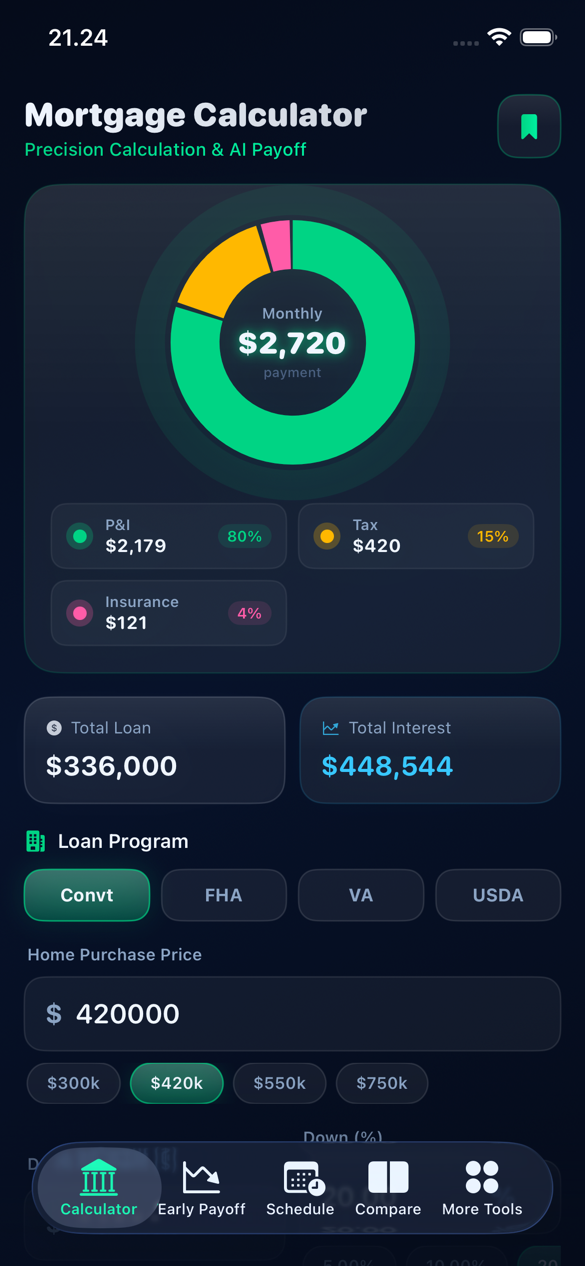 Mortgage US App Screenshot on iPhone